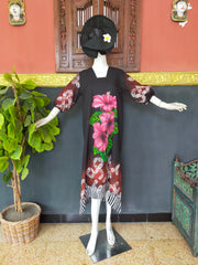 Batik Painting Dress "Flowers" by Rok Lukis YoseArt