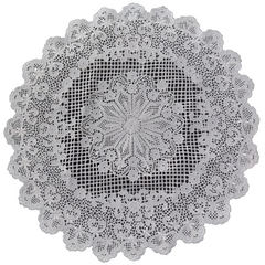 Rounded and Oval Kawung Embroidery Doilly